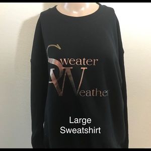 Sweater Weather Sweatshirt - Brown Metallic Font